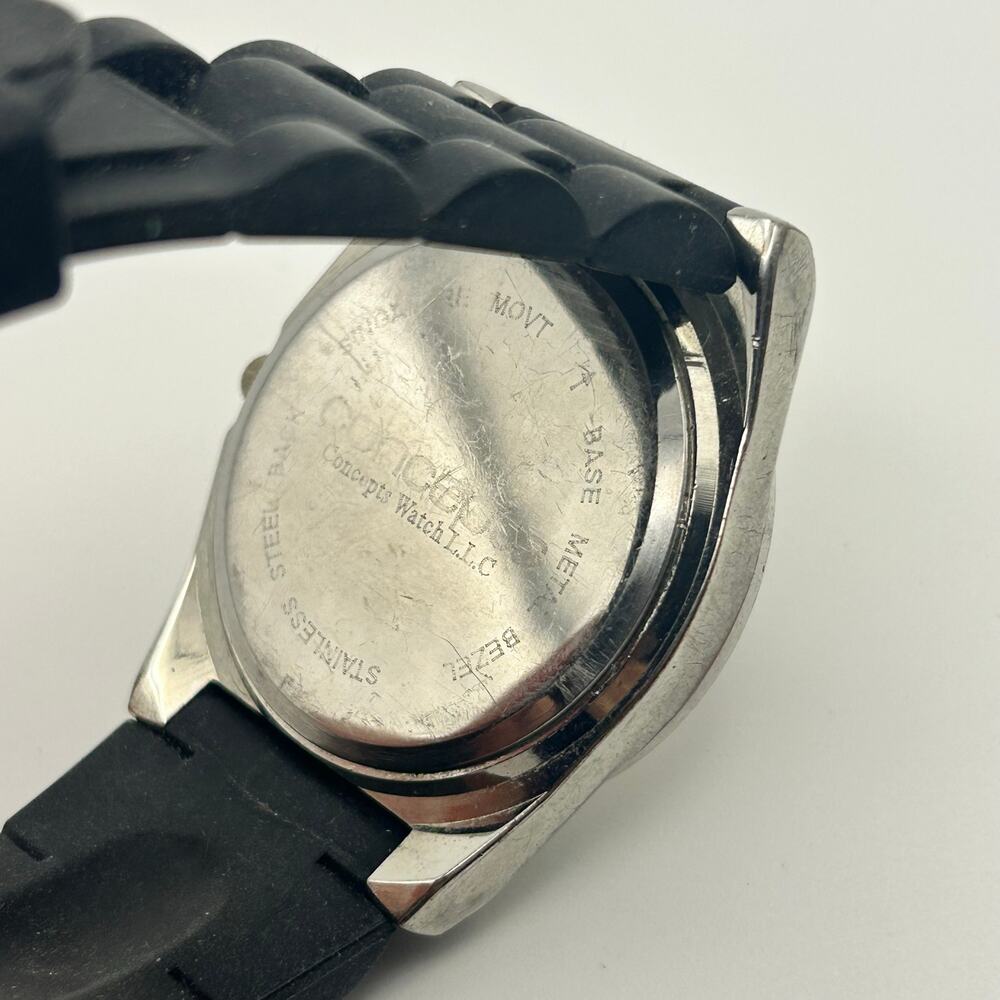 Concepts Breast Cancer Awareness Ribbon Watch Crystal Bezel Black Band Quartz - Picture 6 of 8